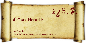 Ács Henrik névjegykártya