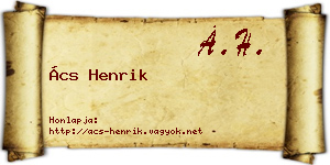 Ács Henrik névjegykártya